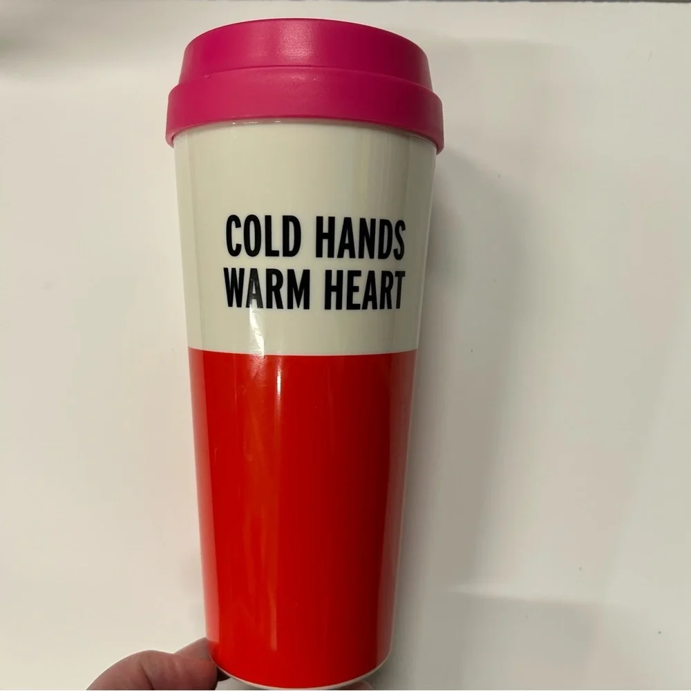 Kate Spade Cold Hands Warm Heart‎ Thermal Mug EUC